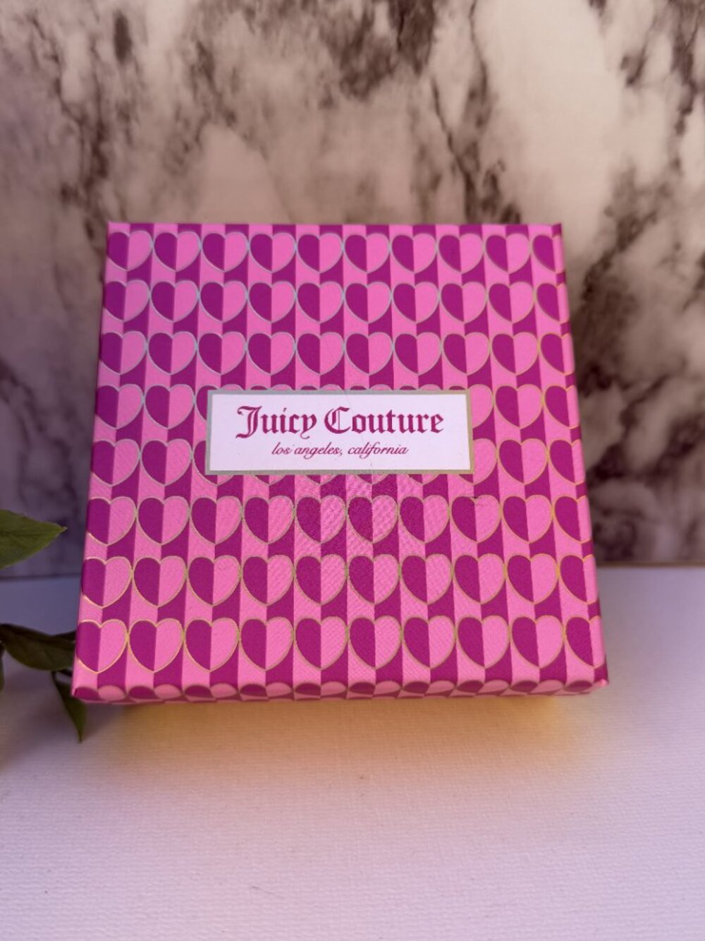 Juicy Couture M Heart Necklace Gold Tone Rhinestone Pendant Gift Box - Picture 2 of 4